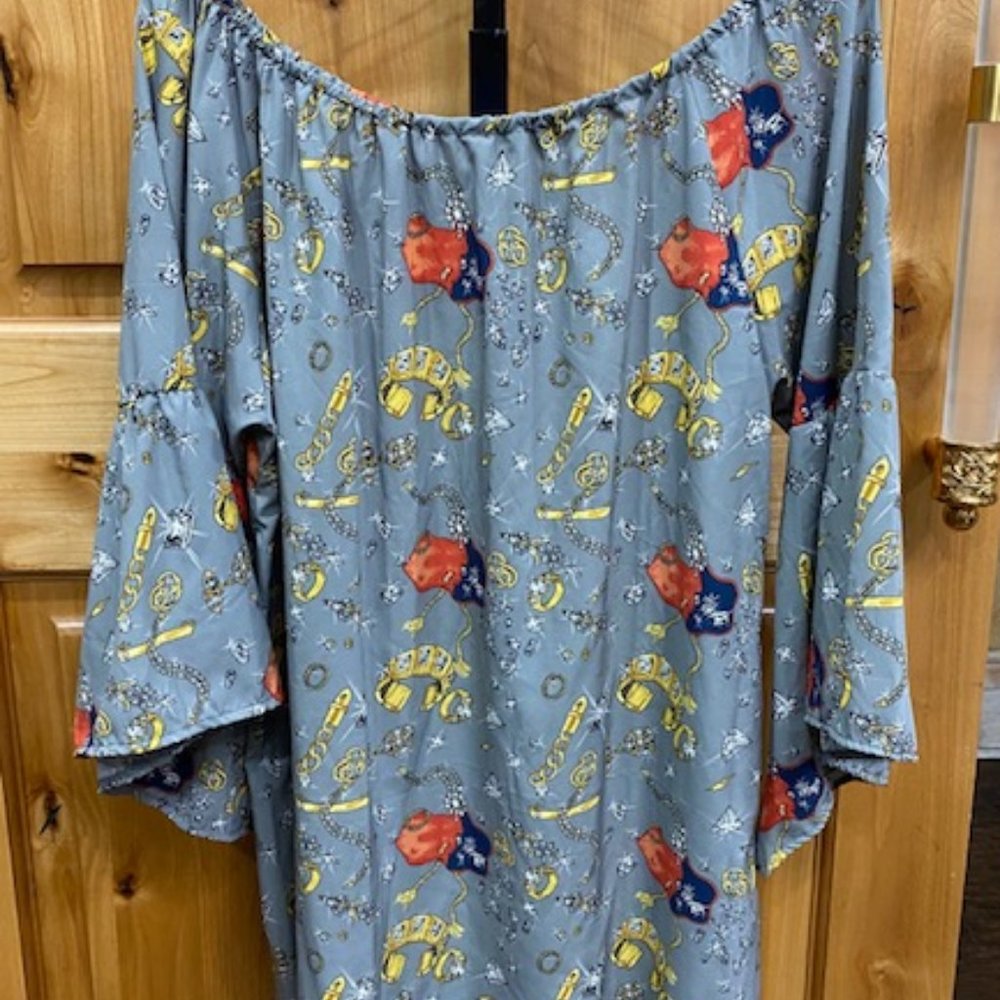 Be Jeweled Gray Top XL